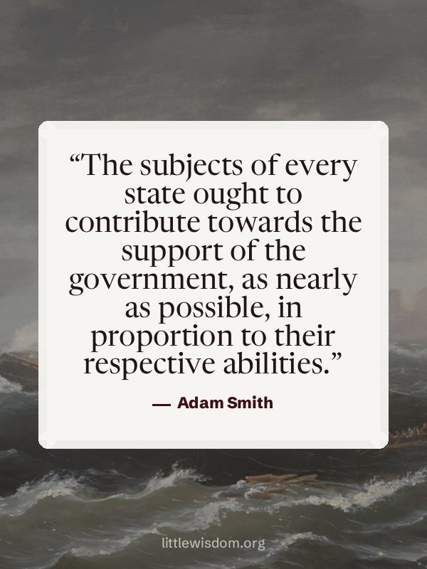 “The subjects of every state ought to contribute towards the support of the government, as…”, Adam Smith. Wallpaper design 3.
