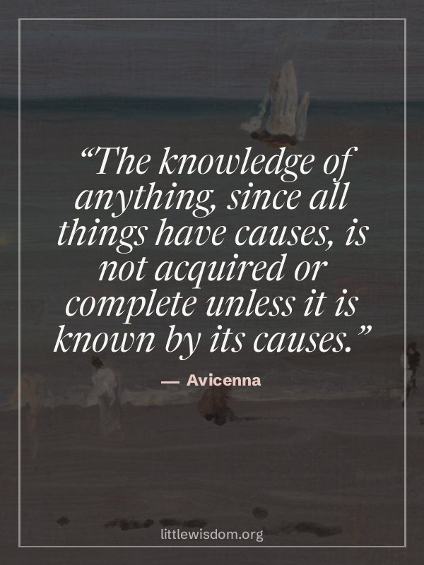 “The knowledge of anything, since all things have causes, is not acquired or complete unle…”, Avicenna. Wallpaper design 2.