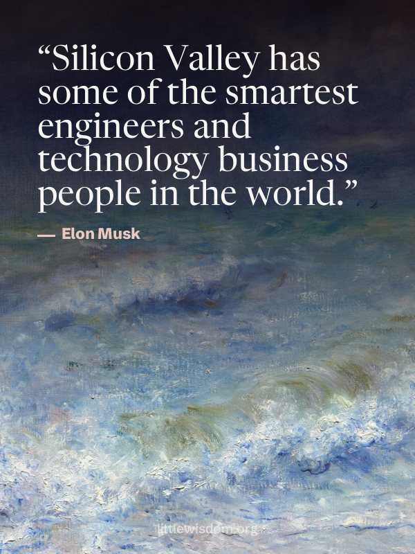 “Silicon Valley has some of the smartest engineers and technology business people in the w…”, Elon Musk. Wallpaper design 2.