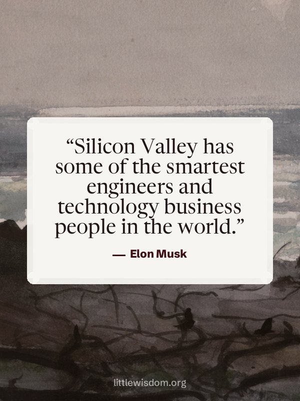 “Silicon Valley has some of the smartest engineers and technology business people in the w…”, Elon Musk. Wallpaper design 6.