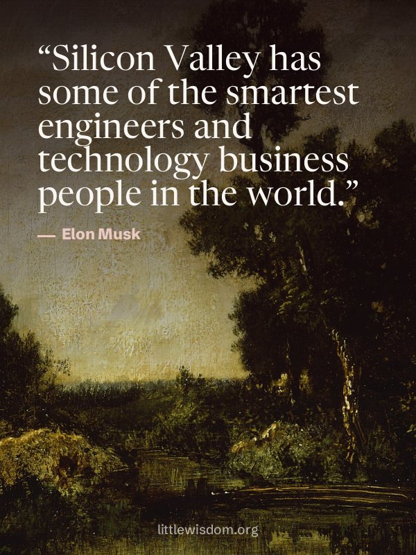 “Silicon Valley has some of the smartest engineers and technology business people in the w…”, Elon Musk. Wallpaper design 7.