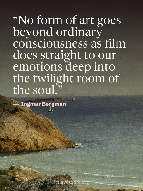 “No form of art goes beyond ordinary consciousness as film does straight to our emotions d…”, Ingmar Bergman. Wallpaper design 7.