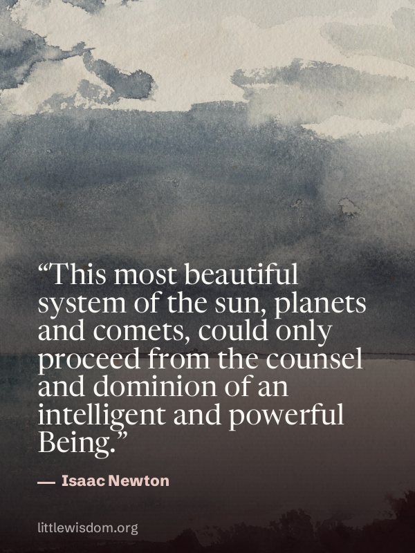 “This most beautiful system of the sun, planets and comets, could only proceed from the co…”, Isaac Newton. Wallpaper design 2.