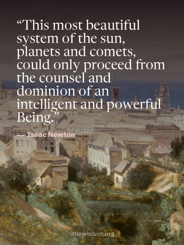 “This most beautiful system of the sun, planets and comets, could only proceed from the co…”, Isaac Newton. Wallpaper design 9.
