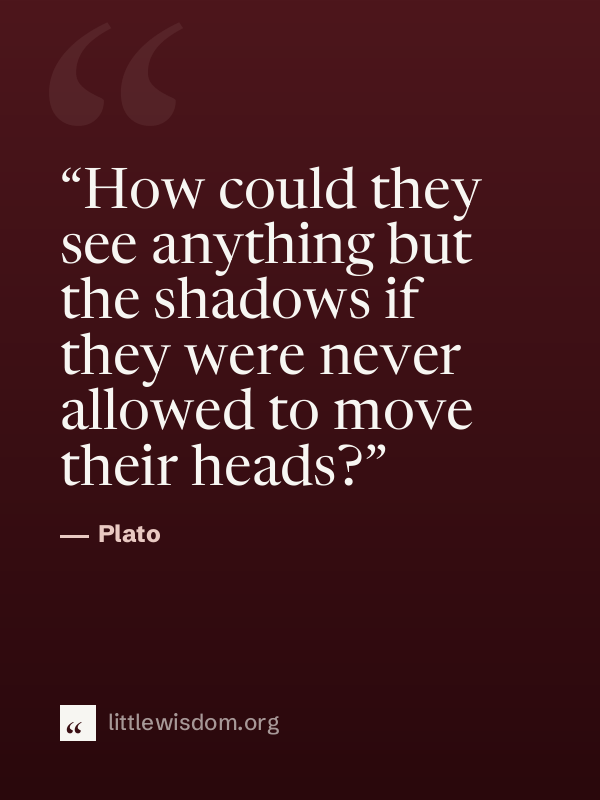 “How could they see anything but the shadows if they were never allowed to move their head…”, Plato. Wallpaper design 1.