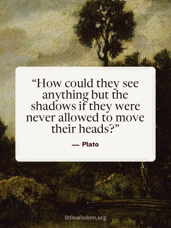 “How could they see anything but the shadows if they were never allowed to move their head…”, Plato. Wallpaper design 3.