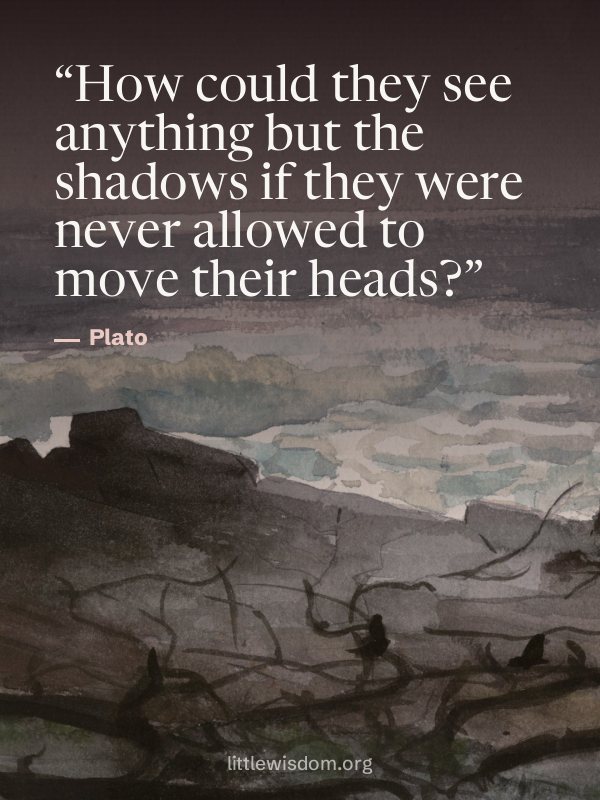 “How could they see anything but the shadows if they were never allowed to move their head…”, Plato. Wallpaper design 4.