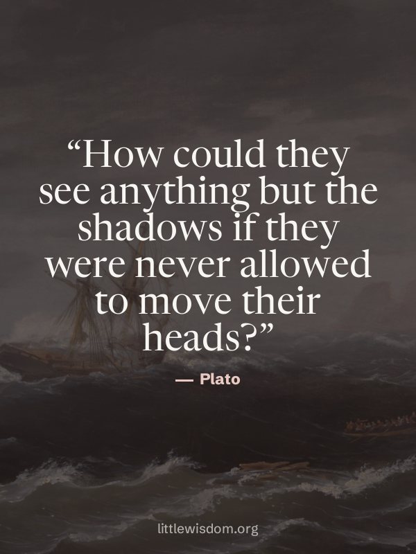 “How could they see anything but the shadows if they were never allowed to move their head…”, Plato. Wallpaper design 6.