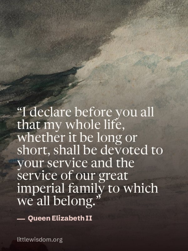 “I declare before you all that my whole life, whether it be long or short, shall be devote…”, Queen Elizabeth II. Wallpaper design 2.
