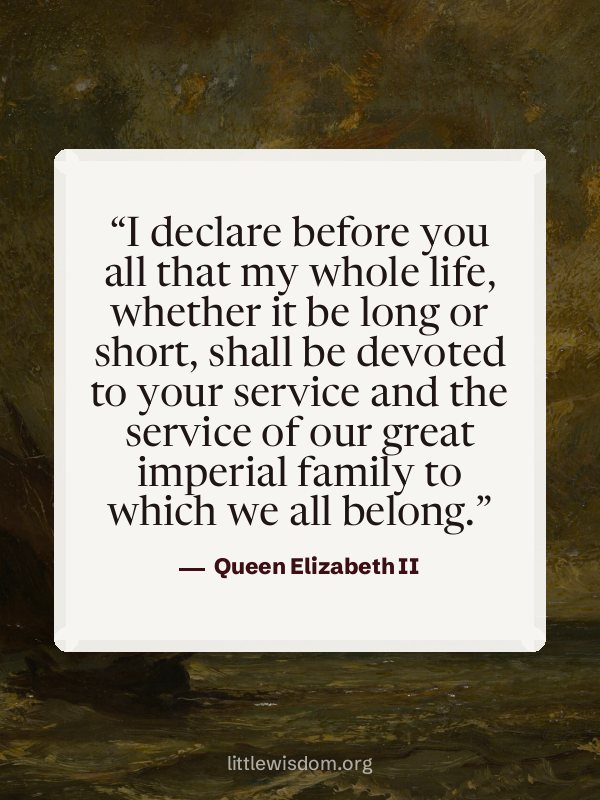 “I declare before you all that my whole life, whether it be long or short, shall be devote…”, Queen Elizabeth II. Wallpaper design 8.