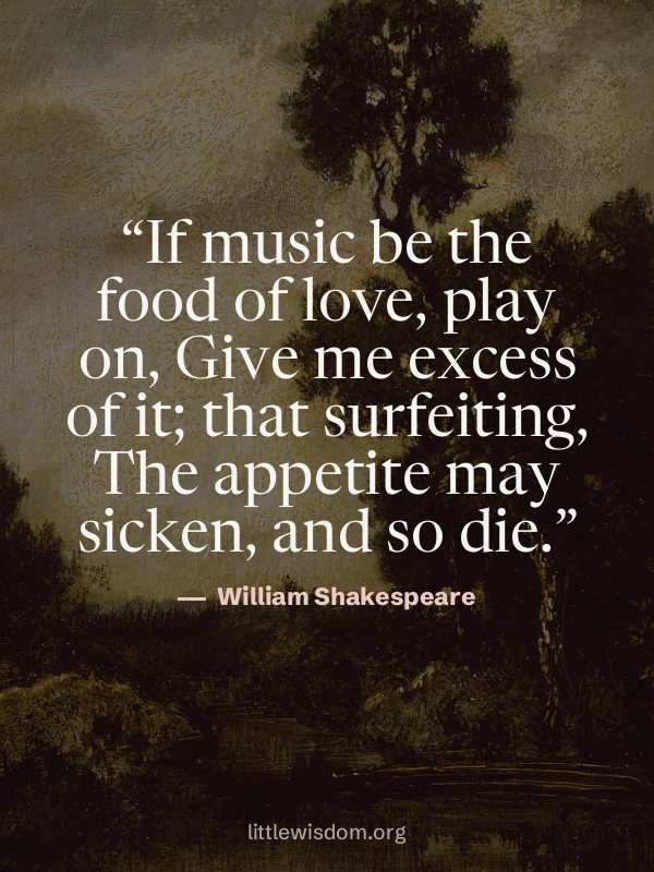 “If music be the food of love, play on, Give me excess of it; that surfeiting, The appetit…”, William Shakespeare. Wallpaper design 4.